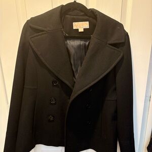 Women's Black Wool Peacoat